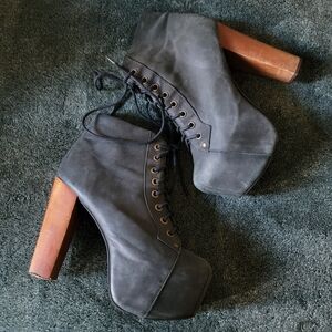 Jeffrey Campbell Lita platform lace-up boots.